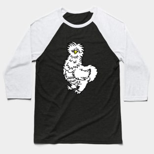 White Silkie Chicken Baseball T-Shirt